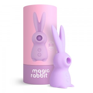 Vibrador Estimulador de Clitóris Sugador Recarregável  Magic Rabbit 3 em 1 Lilás -  IA431L